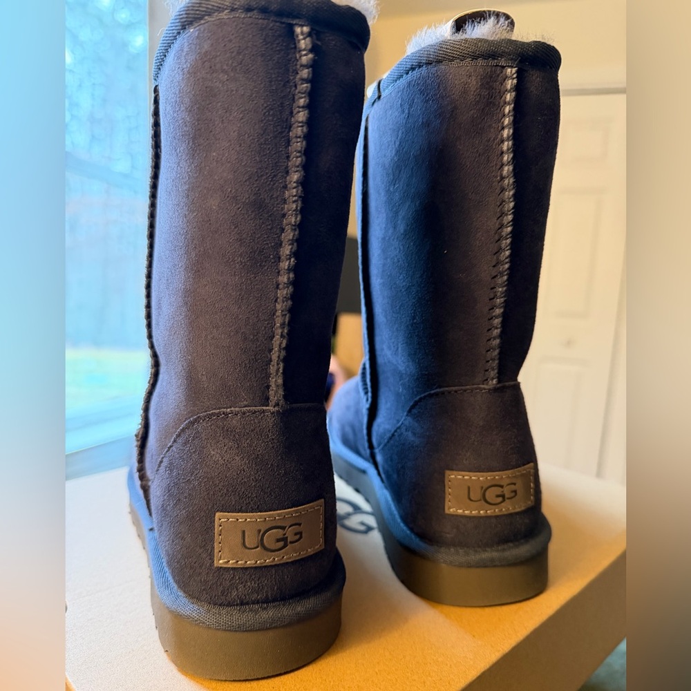 UGG Dark Blue Suede Boots - Picture 2 of 5